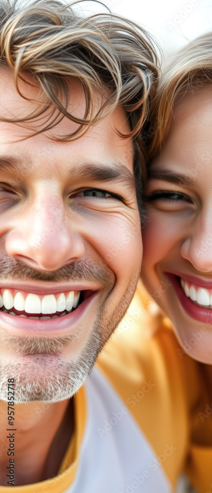 Canvas Prints Close-up of a smiling couple