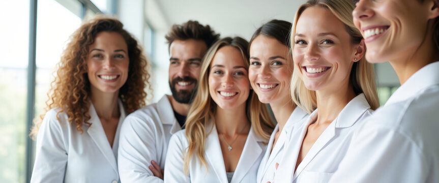 Happy medical team smiling at camera