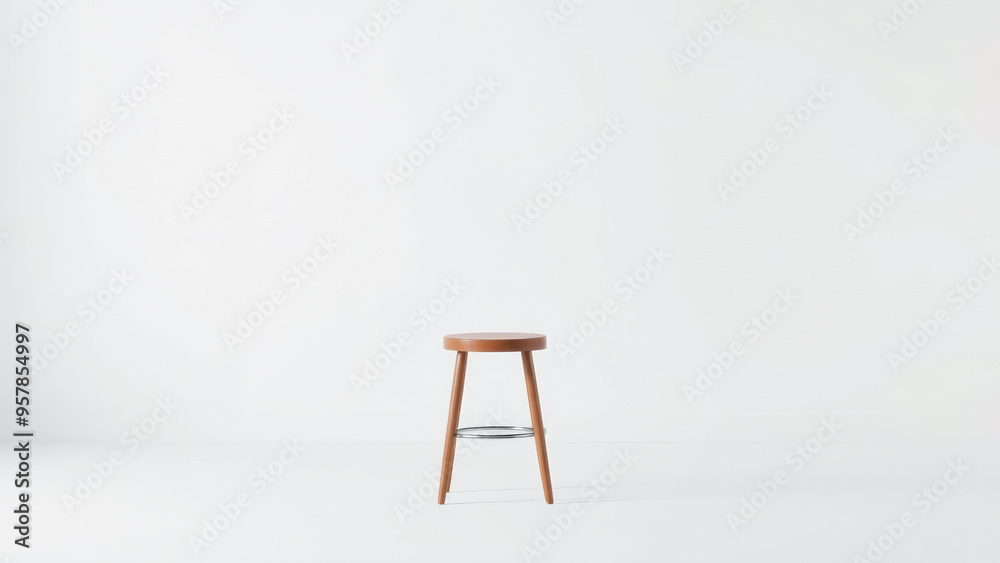 Canvas Prints Wooden stool on white background