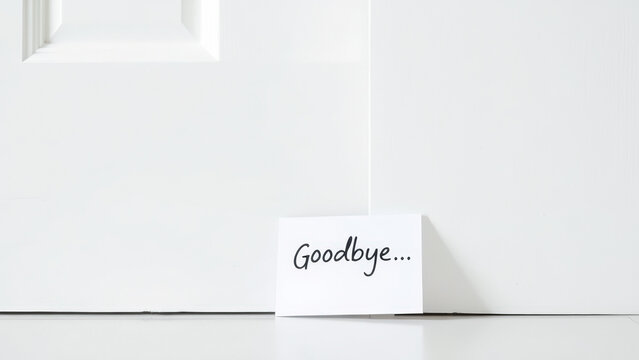 Goodbye Note on White Door