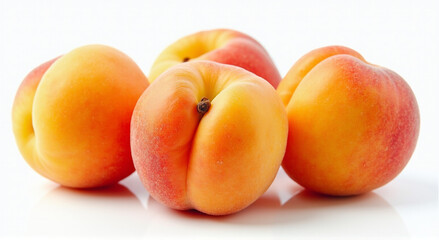 apricots on white background