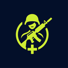Female medical army logo