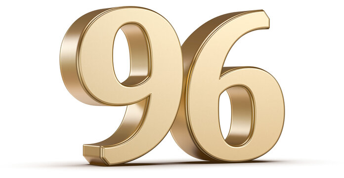 Gold 3D Number 96