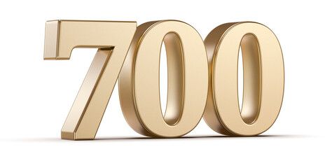 Gold 3D Number 700