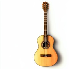 Obraz premium A beautiful classic guitar, showcasing its wooden texture and design, perfect for music lovers and musicians alike.