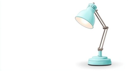 A modern blue desk lamp with an adjustable arm, perfect for adding light to any workspace or study area.
