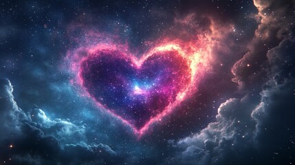 a heart made of stars, nebula, cosmic, dreamy 