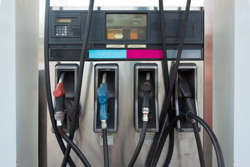 Close-up old petrol pump that has ceased operations