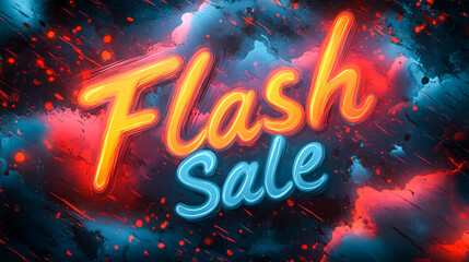 Electric Energy Flash Sale - Vibrant Illustration with Lightning Bolts and Bright Colors for Promotions and Discounts