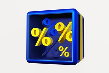 Black Friday Sale blue box with Discounts on Shopping