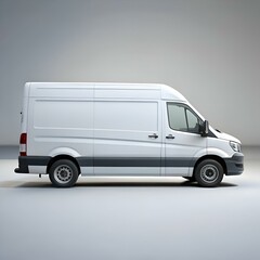 Clean and modern mockup of a white van. perfect for showcasing your brand or design on a vehicle wrap.