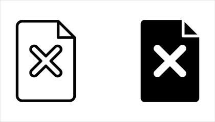 Obraz premium File error icon set. no data available icon on white background