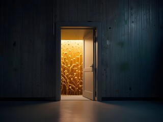 Obraz premium A Door Opening to the Microbial World - Abstract Concept for Science and Microbiology Themes