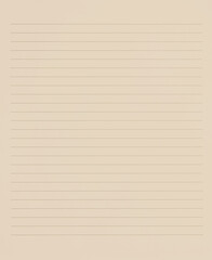 Blank lined vintage paper background, empty white paper.