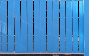 Blue fence door wooden texture background, Blue pallets wood of door background.