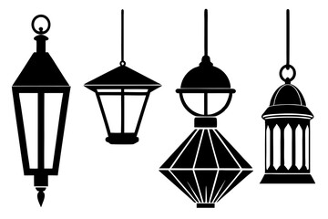 Lamp difference silhouette vector,icon illustration on white background.