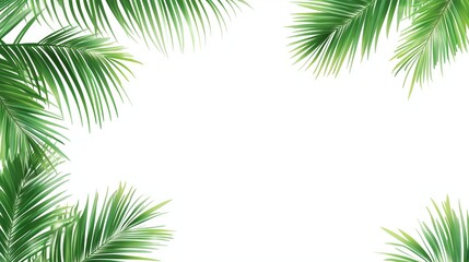 Palm leaves on a white background