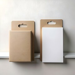 Two elegant cardboard boxes with hang tabs. perfect for showcasing your product packaging designs.