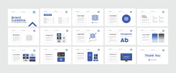 Brand Guidelines Poster Layout Set. Minimal Brand Guideline Template. Brand Identity presentation design. Vector illustration.