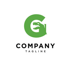 Letter G T-Rex dinosaurus Logo icon vector