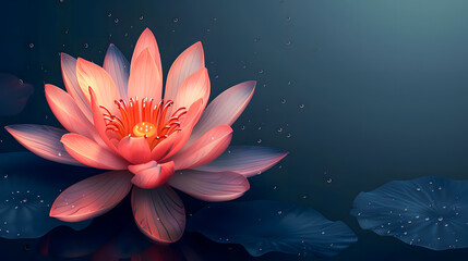 Image of beautiful lotus gracefully poised on dark background