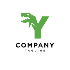 Letter Y T-Rex dinosaurus Logo icon vector