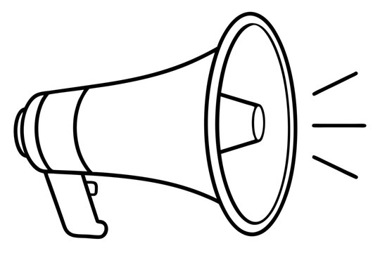 recommend clip art: megaphone silhouette vector illustration, Loudspeaker megaphone line art icon white background