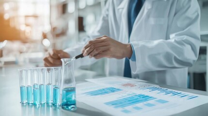 Fototapeta premium Scientist Analyzing Data in Lab