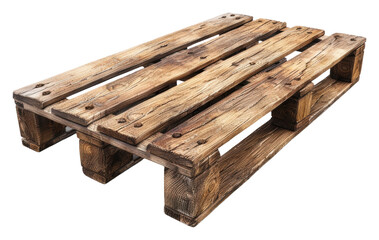Wooden pallet resting for practical use isolated on transparent background