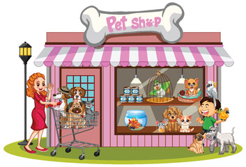 Pet Shop with Happy Customers