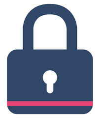 Padlock flat vector icon design isolated on white background.