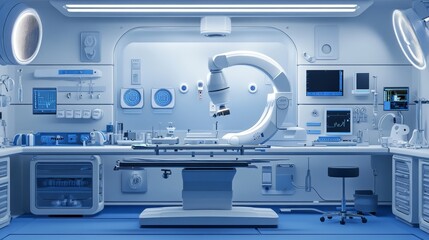 Modern Operating Room Interior with Medical Equipment