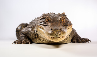 Fototapeta premium Alligator Studio Shot on Clean White Background