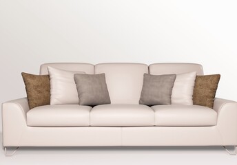 Beautiful modern sofa in modern interior