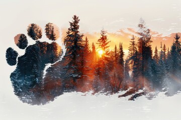 Animal Prints and Natural Landscapes Animal footprints or patterns merging