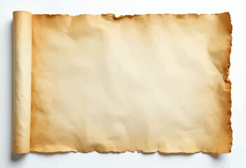 Antique parchment with torn edges, aged appearance, blank space for writing