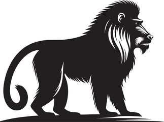 Mandrill Monkey animal Silhouette isolated on white background Minimalist monkey vector illustration