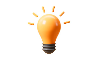 Yellow cartoon lamp bulb, thinking and brainstorming, creativity and ideas, 3d rendering. © 婷婷 季