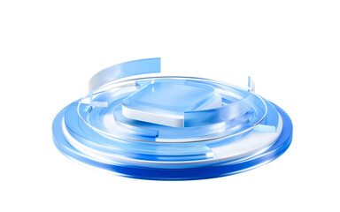Abstract translucent with gradient empty stage, 3d rendering.