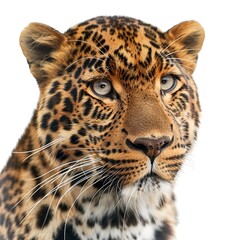 Naklejka premium Close Up of Leopards Face. A detailed view