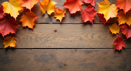 Obraz premium autumn leaves on the wall