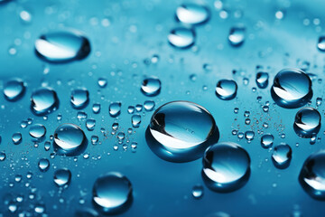 generated illustration of Beautiful blue water drops background