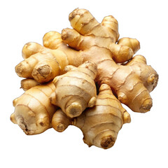 Fresh ginger isolated on transparent background