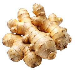 Fresh ginger isolated on transparent background