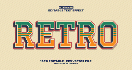Retro editable text effect in new modern trend style