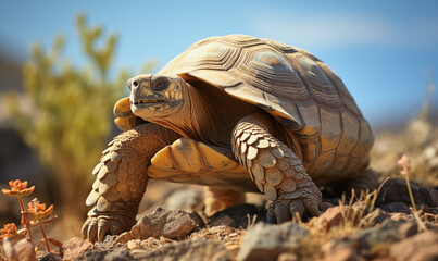 Naklejka premium Tortoise Studio Shot on a Clean Background
