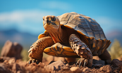 Naklejka premium Tortoise Studio Shot on a Clean Background
