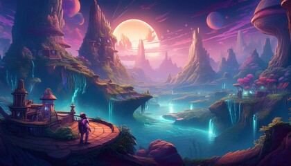 Concept art of main menus, story boards, MMORPG game with the objective of developing a simple interface that meets the aesthetics and functionality of an RPG game.