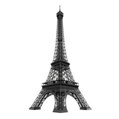 Eiffel tower 3d model isolated transparent background