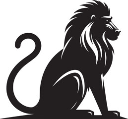 Mandrill Monkey animal Silhouette isolated on white background Minimalist monkey vector illustration